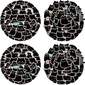 160 Pieces Cute Black Cat Sticker Set Cute Cat Stickers for Laptop Cute Cat Stickers  Waterproof for Water Bottles, Scrapbook, Bike, Notebook,