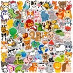 Cute Animal Stickers for Kids, 100 Pcs Waterproof Vinyl Srickers for Water Bottles, Notebooks, Laptop, Kids Stickers Pack, Prizes Stickers for Toddlers and Animal Lovers