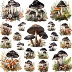 400 Pcs Mushrooms Flora and Fauna Scrapbook Stickers Set for Scrapbooking and Journaling Notebooks, Junk Journal Supplies, Sketchbook, Water Bottle, Laptop, Planner Sticker