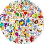 100 Pieces Stickers Girls Set Aesthetic Sticker Set  Sticker Laptop Sticker Set Vinyl Sticker for Motorcycle Laptop Suitcase Skateboard Notebook Scrapbook Bicycle Guitar