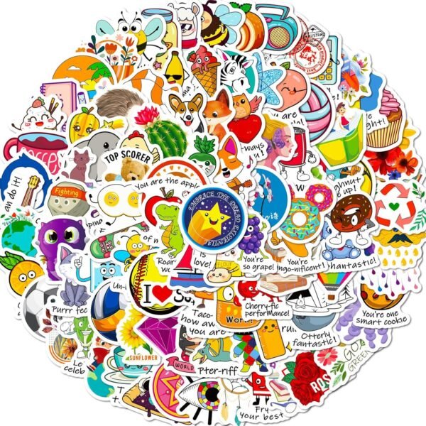 100 Pieces Stickers Girls Set Aesthetic Sticker Set  Sticker Laptop Sticker Set Vinyl Sticker for Motorcycle Laptop Suitcase Skateboard Notebook Scrapbook Bicycle Guitar