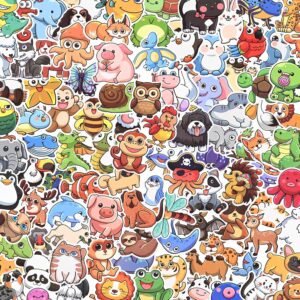 Stickers for Kids, 100Pcs Cute Animal Stickers, Waterproof Vinyl Stickers, Realistic Animals Decals for Water Bottle, Journaling, Laptop, Suitcase, Kawaii  Stickers for Teens Boys Girls Adults
